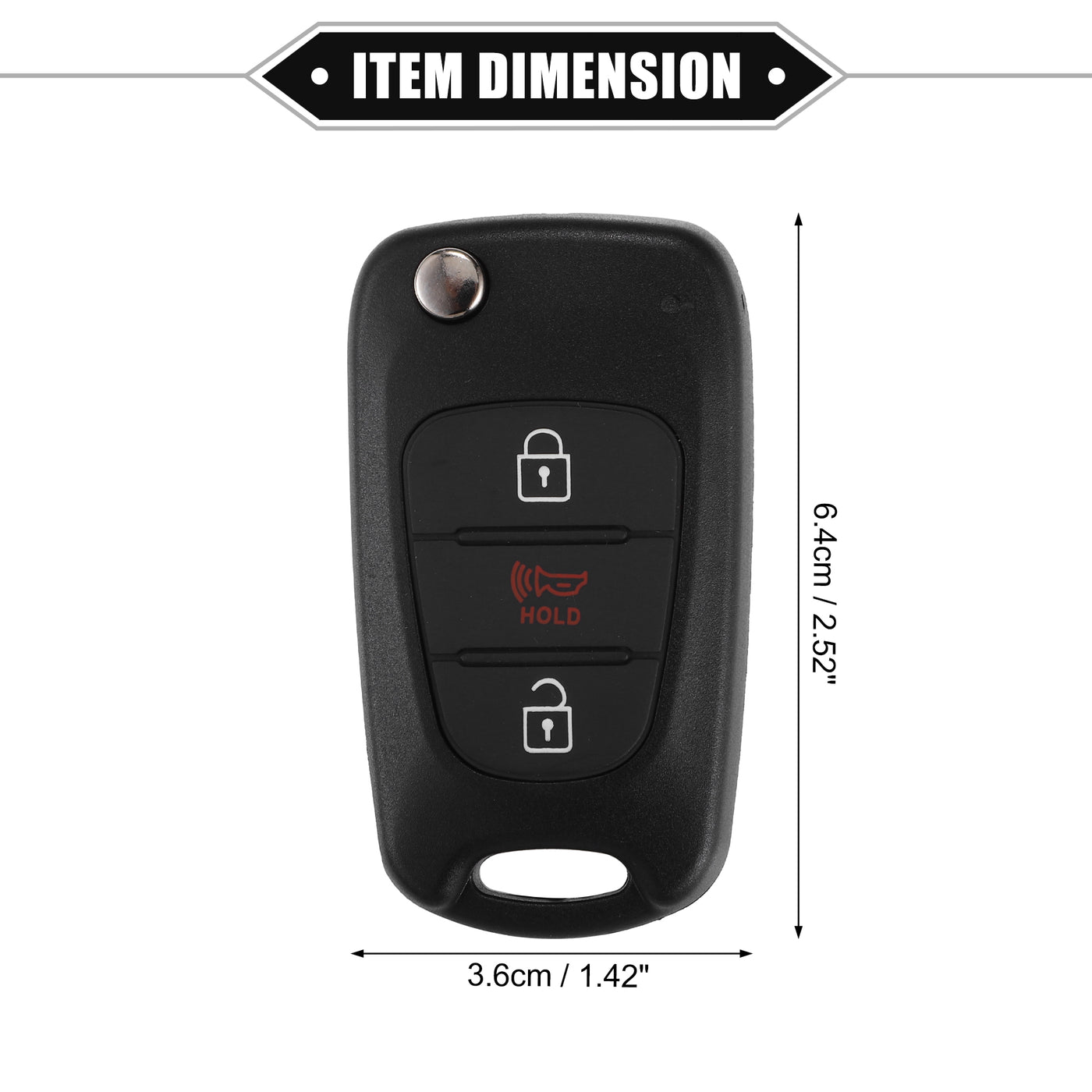 VekAuto 3 Button Keyless Entry Remote Key Shell Cover Compatible for Hyundai Sonata Elantra Sedan Veloster, Durable Black Key Shell with Blade No Chip