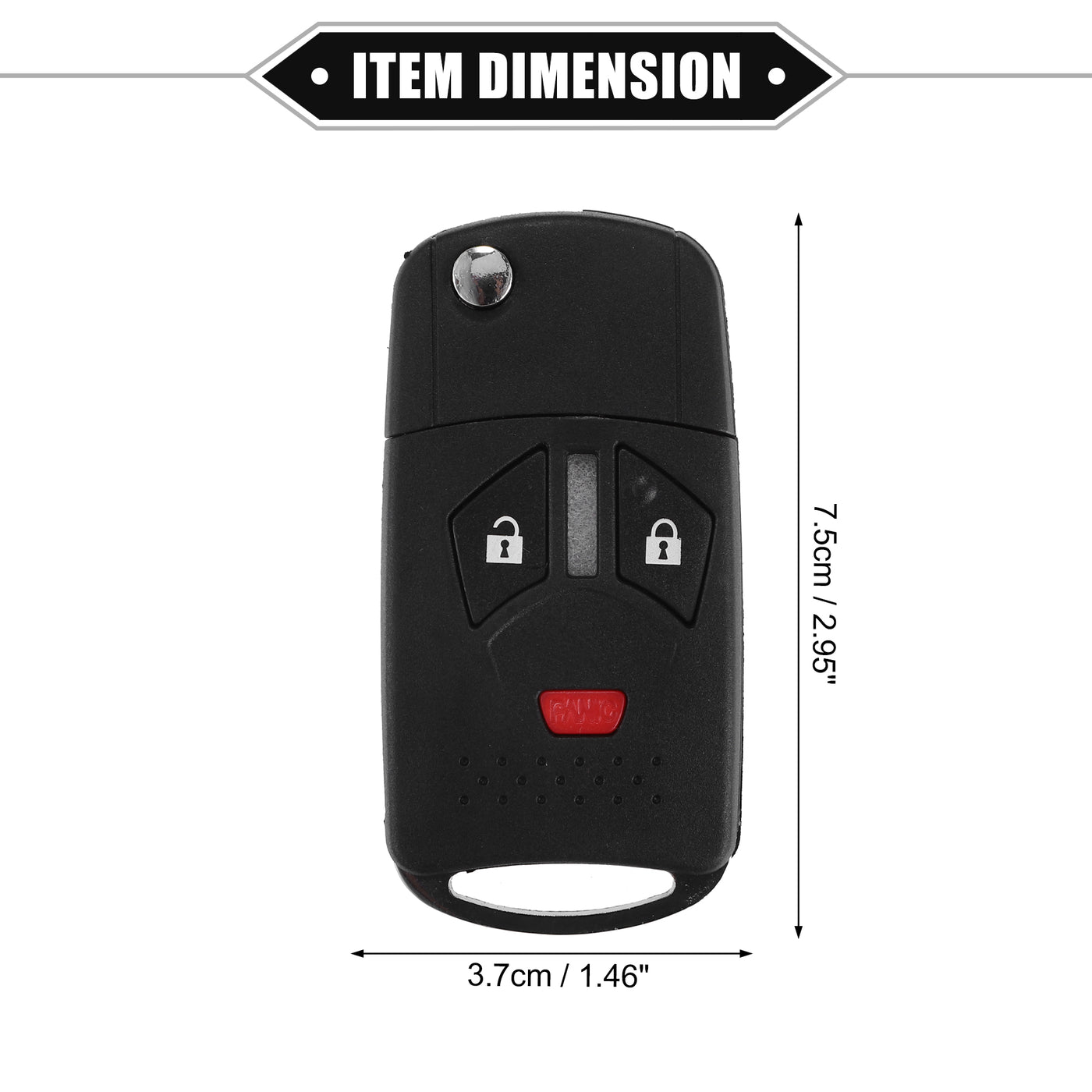 VekAuto 3 Button Keyless Entry Remote Key Shell Cover Compatible for Mitsubishi Eclipse 2007-2010, Durable Black Key Shell with Blade No Chip