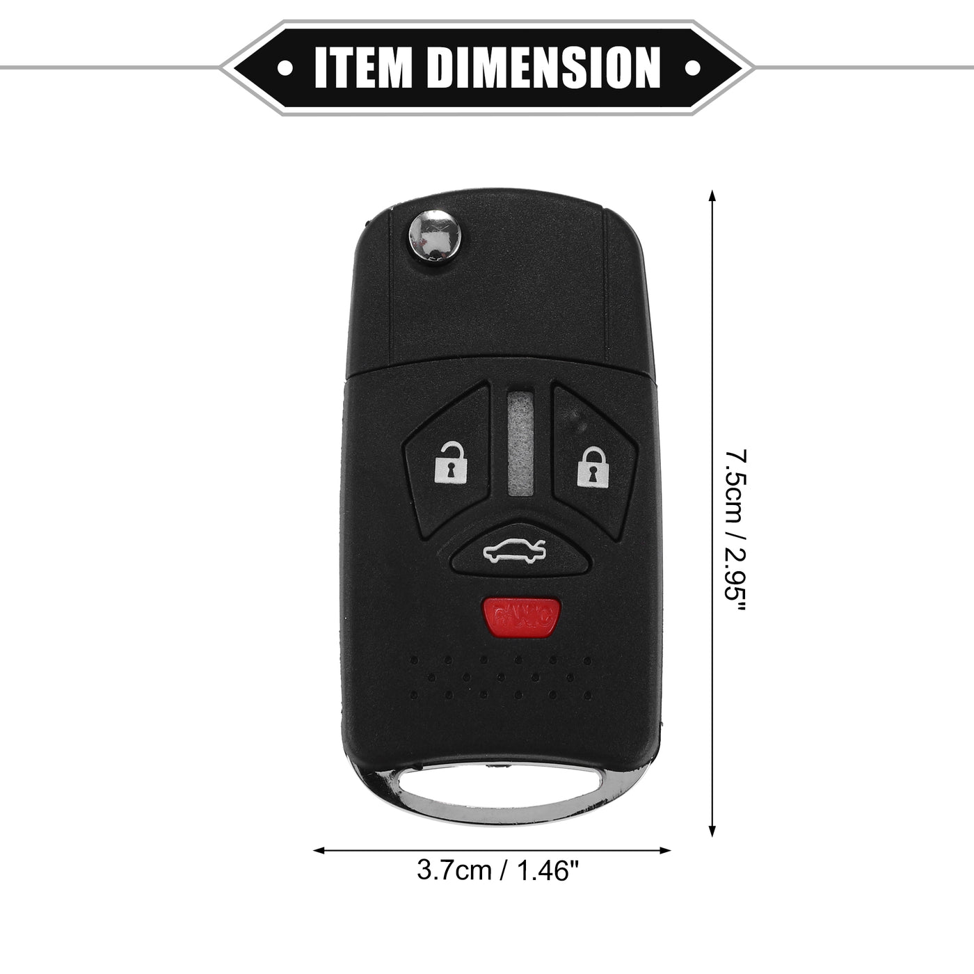 VekAuto 4 Button Keyless Entry Remote Key Shell Cover Compatible for Mitsubishi Eclipse 2007-2010, Durable Black Key Shell with Blade No Chip