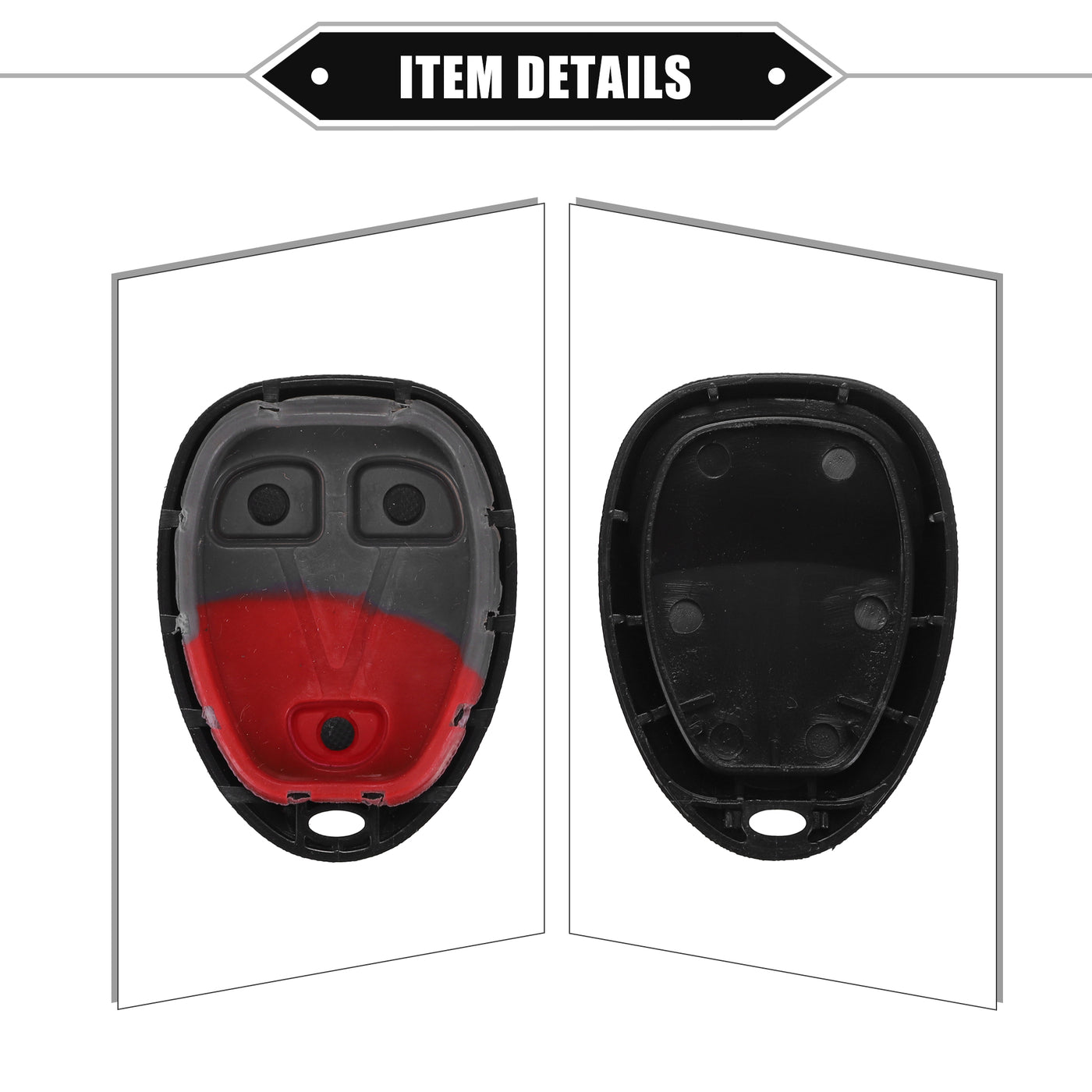 VekAuto 3 Button Keyless Entry Remote Key Shell Cover Compatible for Buick Enclave 2008-2016, Durable Black Key Shell with Blade No Chip