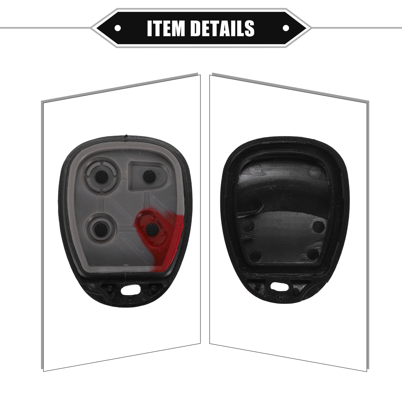 VekAuto 4 Button Keyless Entry Remote Key Shell Cover Compatible for Buick Enclave 2008-2016, Durable Black Key Shell with Blade No Chip