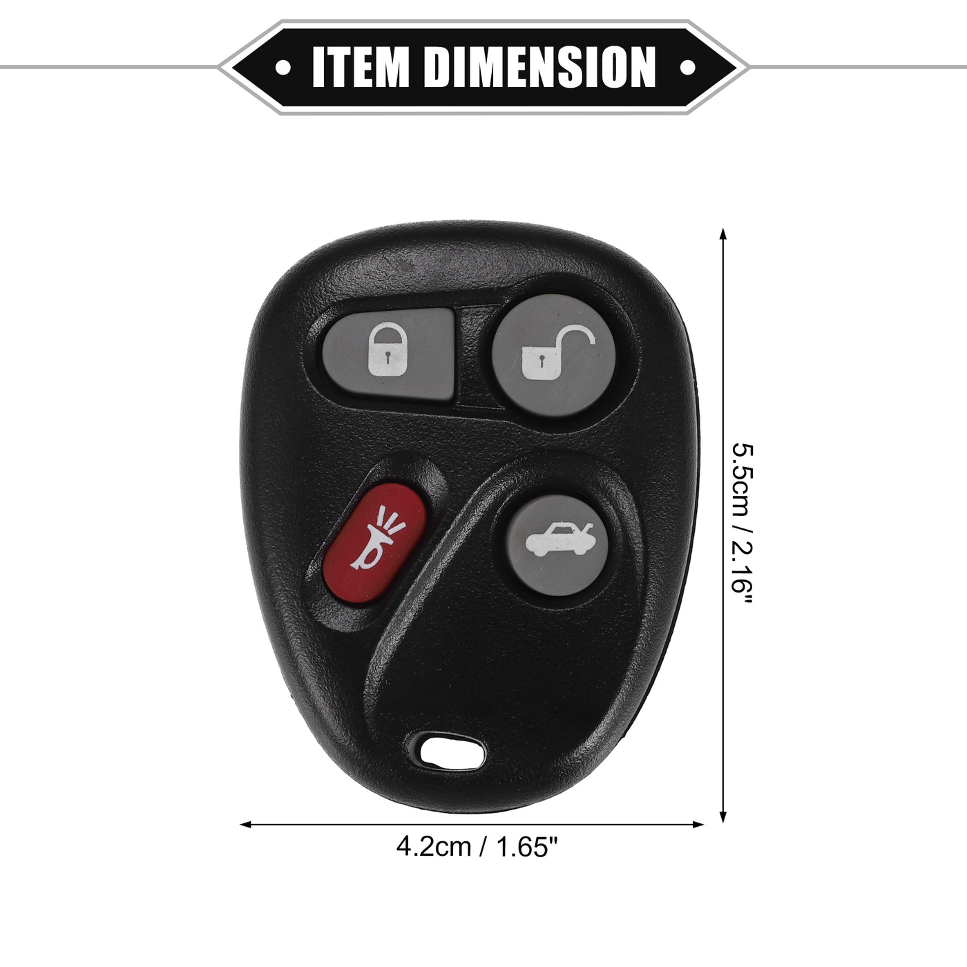 VekAuto 4 Button Keyless Entry Remote Key Shell Cover Compatible for Buick Enclave 2008-2016, Durable Black Key Shell with Blade No Chip