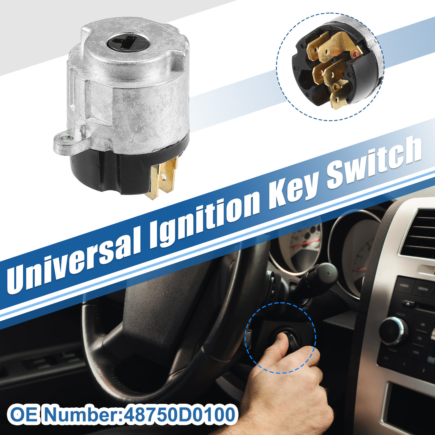 uxcell Uxcell Ignition Switch Repalcement for Nissan Serena 1991 06-1996 09 No.48750D0100