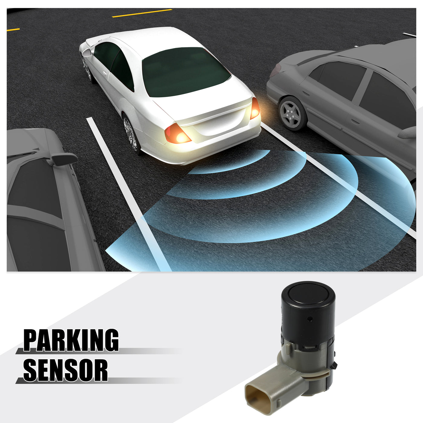 A ABSOPRO PDC Reverse Parking Assist Sensor Car Bumper Assist Sensor No.66206989105 for BMW 525i 530i 2004-2007 for BMW 550i 650i M5 M6 Plastic Black