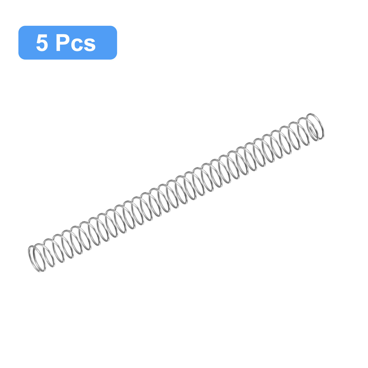 uxcell Uxcell 5Stk Druckfeder 304 Edelstahl 4mm AD 0.2mm Draht Größe 50mm Frei Länge Silber Ton