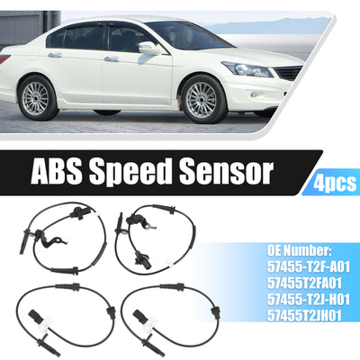 Harfington Uxcell 4pcs Front Rear Left & Right Side ABS Wheel Speed Sensor No.57455-T2F-A01/57455T2FA01/57455-T2J-H01/57455T2JH01/57450T2FA01 for Acura TLX 2015-2020