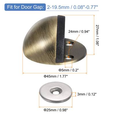 Harfington Uxcell Magnetischer Türstopper Fang, 2 Stück Edelstahl Bodenmontage Türstopper Magnete Türhalter mit Selbstklebend und Schrauben, Bronze Farbe&#10;