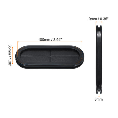 Harfington Gummi Ösen Halterung Größe 100 x 35mm Oval Doppelseitig für Drahtschutz 10Stk