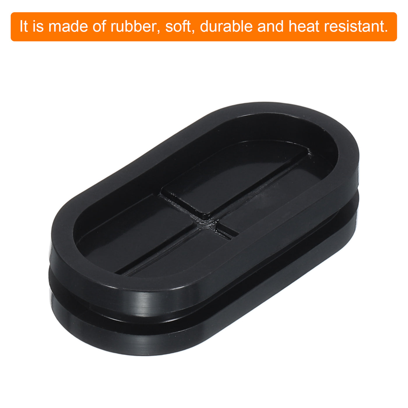 Harfington Rubber Grommet Mount Size 44 x 20 mm Oval Double-Sided for Wire Seal Protection 4pcs