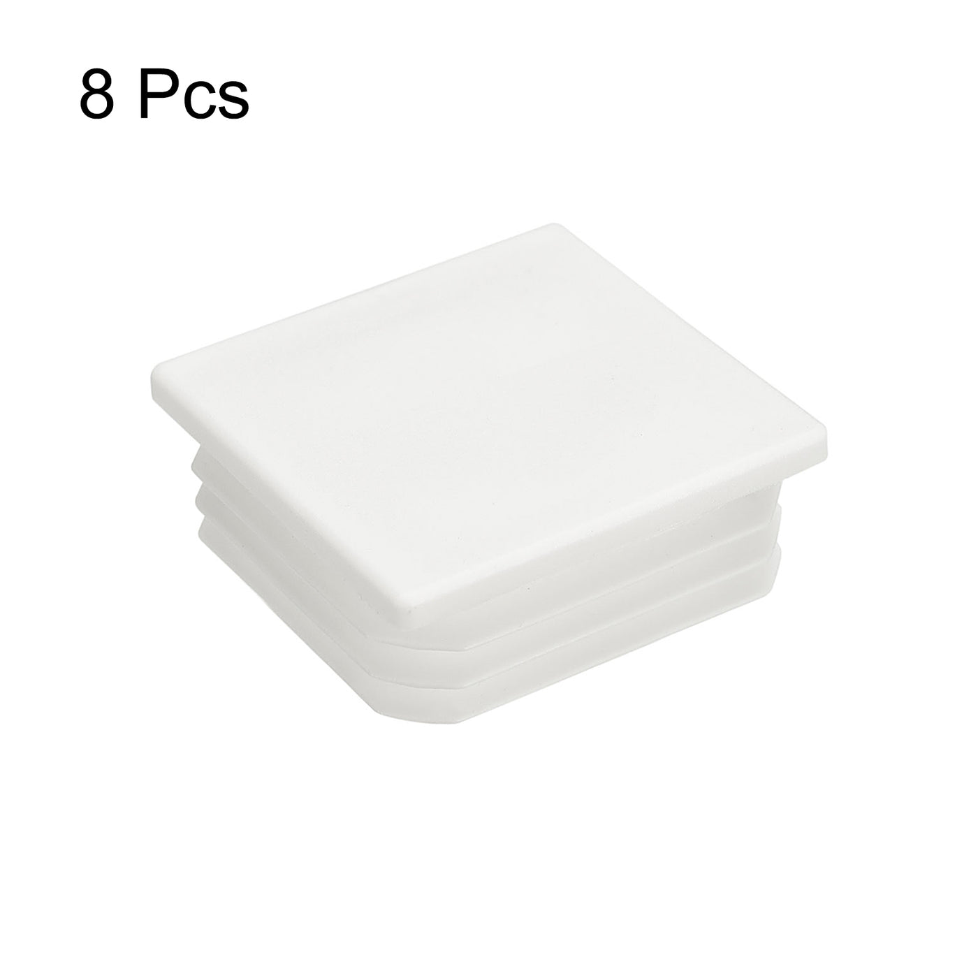 uxcell Uxcell 8Pcs 32x32mm(1.25inch) Plastic Tubing Plug Square Post End Caps White