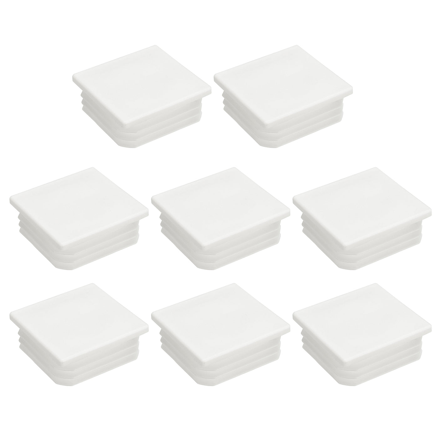 uxcell Uxcell 8Pcs 32x32mm(1.25inch) Plastic Tubing Plug Square Post End Caps White