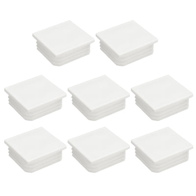 Harfington Uxcell 8Pcs 32x32mm(1.25inch) Plastic Tubing Plug Square Post End Caps White