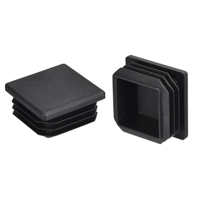 Harfington Uxcell 8Pcs 32x32mm(1.25inch) Plastic Tubing Plug Square Post End Caps Black