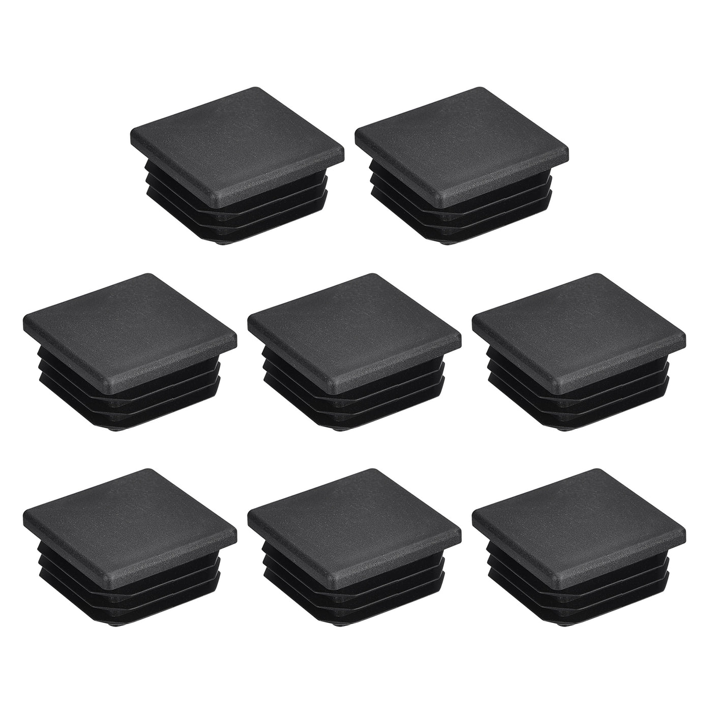 uxcell Uxcell 8Pcs 32x32mm(1.25inch) Plastic Tubing Plug Square Post End Caps Black