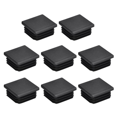 Harfington Uxcell 8Pcs 32x32mm(1.25inch) Plastic Tubing Plug Square Post End Caps Black