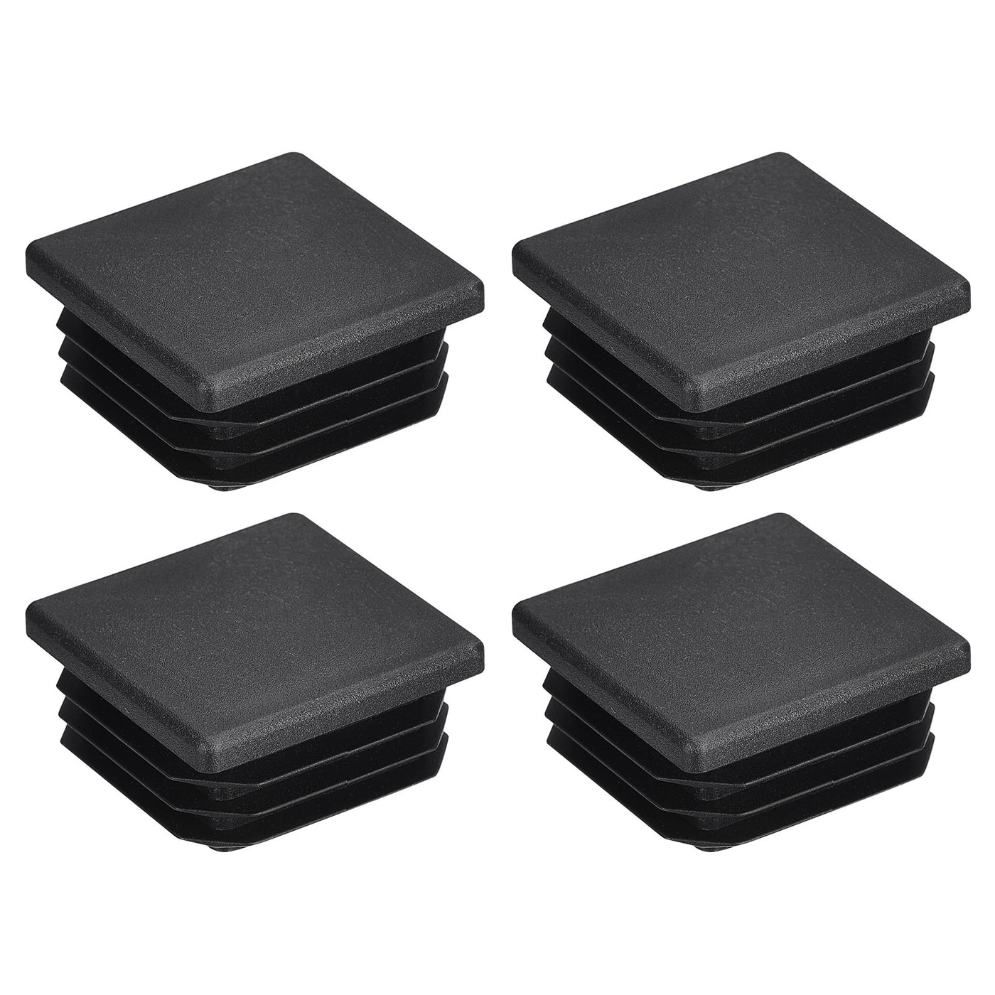 uxcell Uxcell 4Pcs 32x32mm(1.25inch) Plastic Tubing Plug Square Post End Caps Black