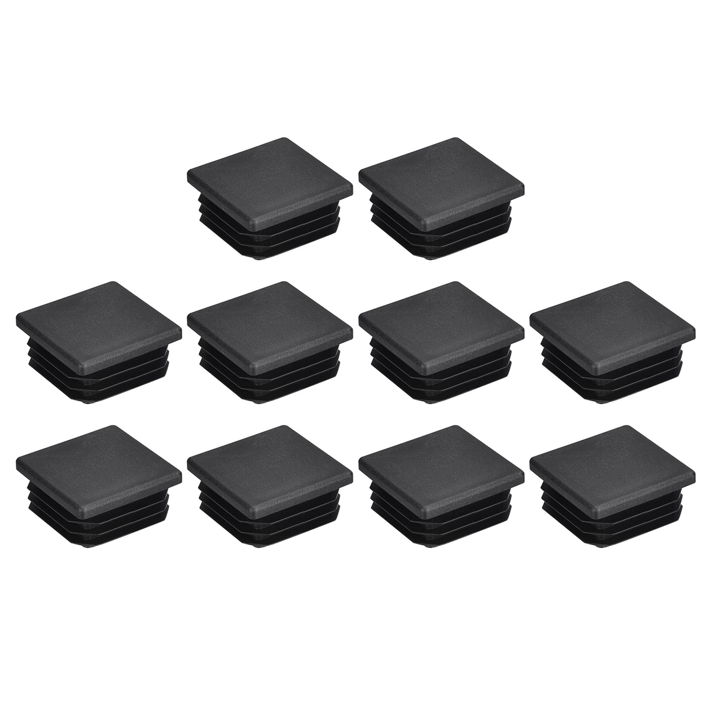 uxcell Uxcell 10Pcs 32x32mm(1.25inch) Plastic Tubing Plug Square Post End Caps Black