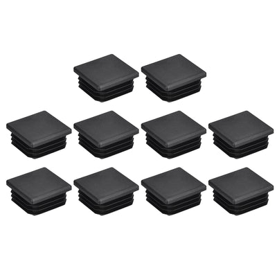 Harfington Uxcell 10Pcs 32x32mm(1.25inch) Plastic Tubing Plug Square Post End Caps Black