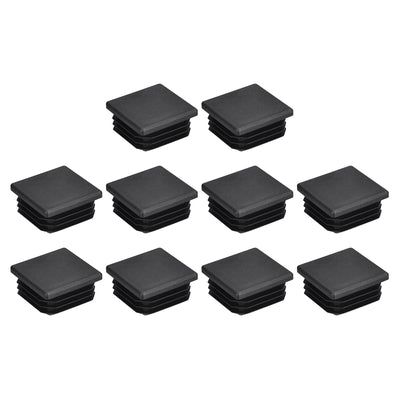 Harfington Uxcell 10Pcs 38mmx38mm(1.5inch) Plastic Tubing Plug Square Post End Caps Black