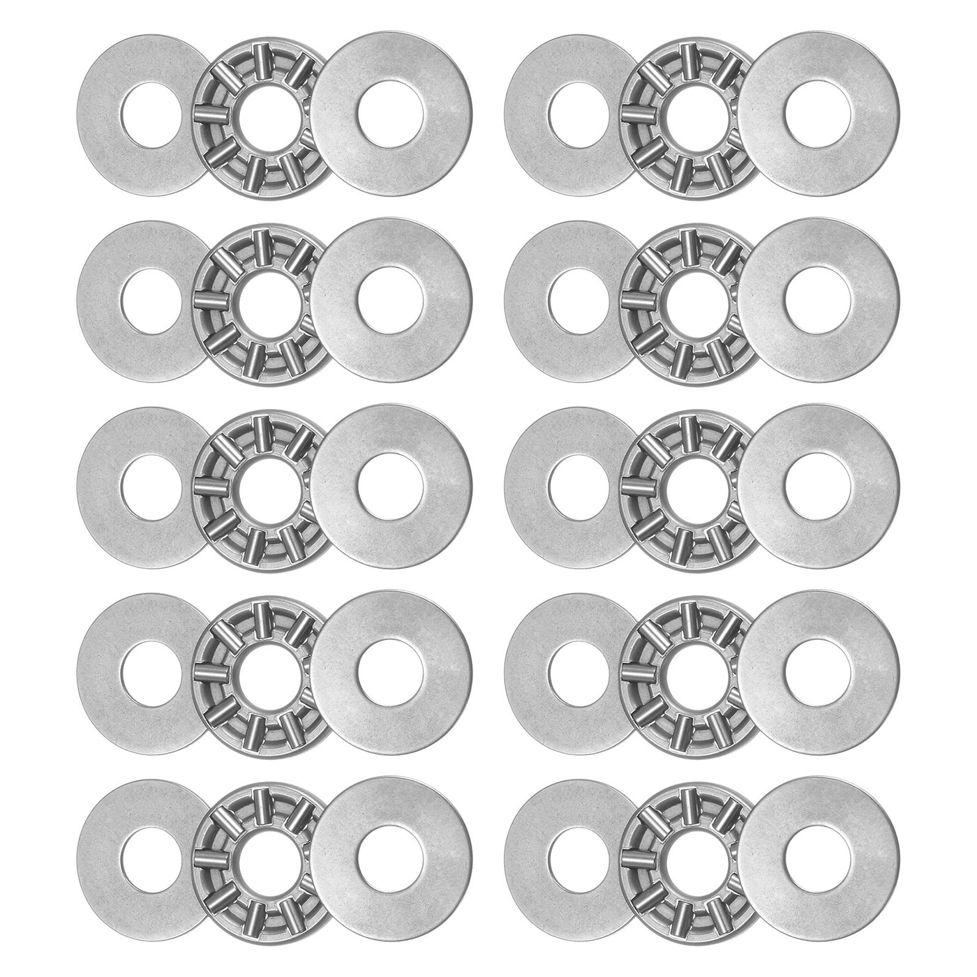 uxcell Uxcell TC411 Axial Nadelrollenlager mit Unterlegscheiben 1/4" Bohrung 11/16" AD 5/64" Dicke 10Stk