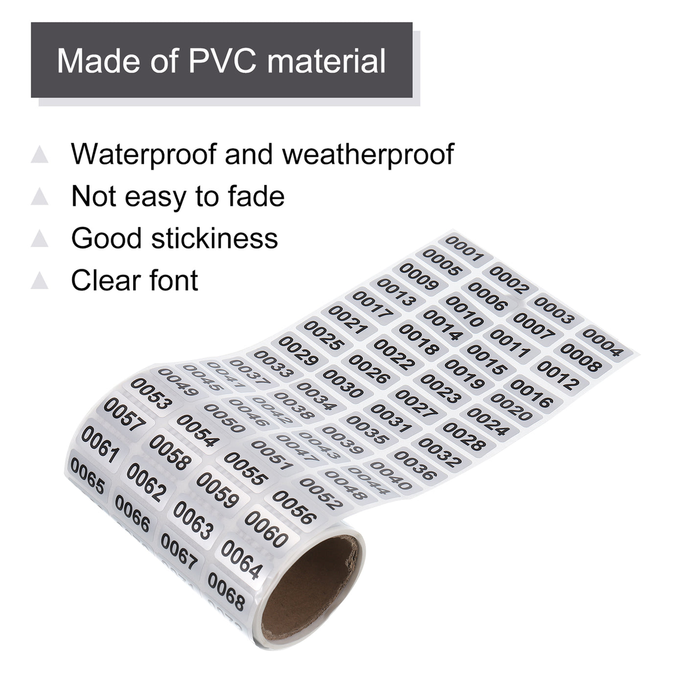 Harfington Consecutive Number Stickers, 1 to 1000, 1001 to 2000, 2001 to 3000 Inventory Label Numbers for Office Warehouse Numbering, Total 3000pcs