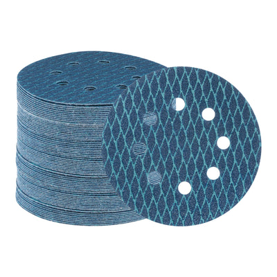 Harfington 70pcs Diamond Shape Sanding Discs 5" 60 Grit Hook & Loop Rhomb Sandpaper 8 Holes