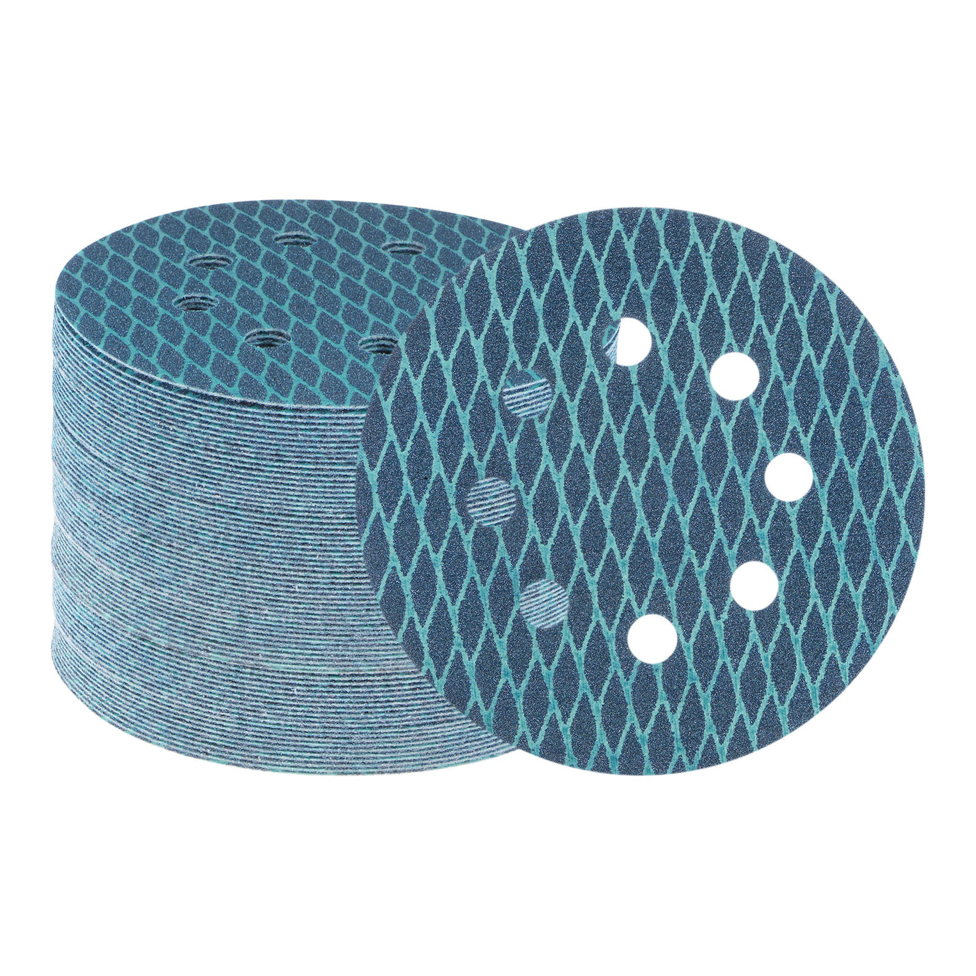 Harfington 70pcs Diamond Shape Sanding Discs 5" 100 Grit Hook & Loop Rhomb Sandpaper 8 Hole