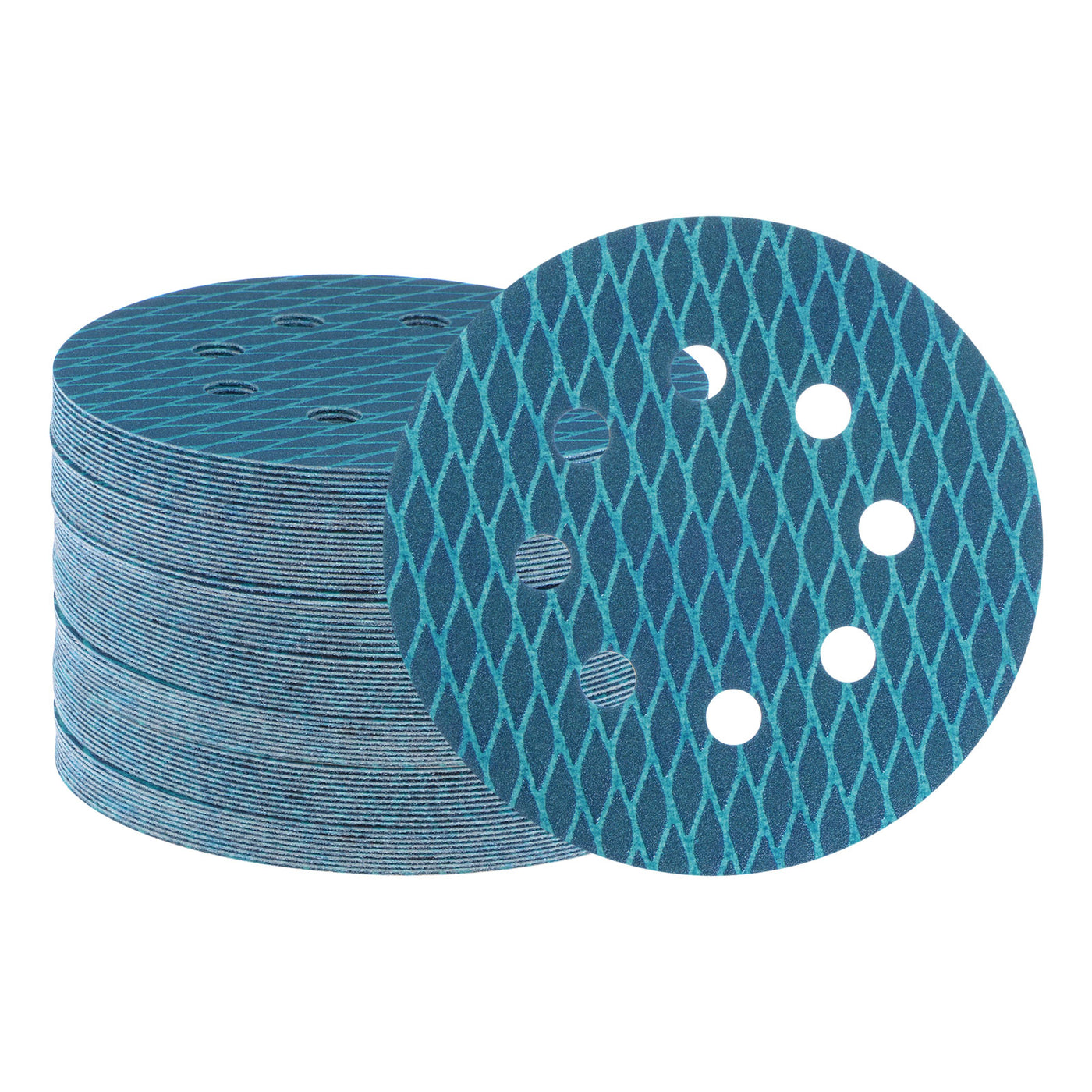 Harfington 70pcs Diamond Shape Sanding Discs 5" 240 Grit Hook & Loop Rhomb Sandpaper 8 Hole