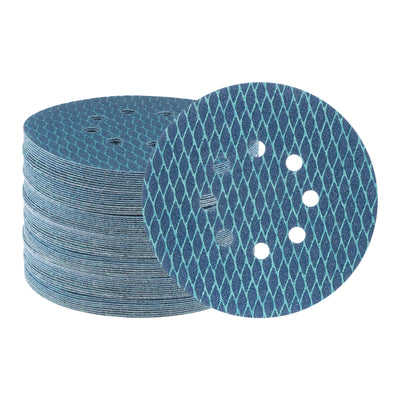 Harfington 70pcs Diamond Shape Sanding Discs 6" 80 Grit Hook & Loop Rhomb Sandpaper 8 Holes