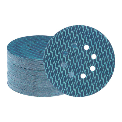 Harfington 70pcs Diamond Shape Sanding Discs 6" 100 Grit Hook & Loop Rhomb Sandpaper 8 Hole