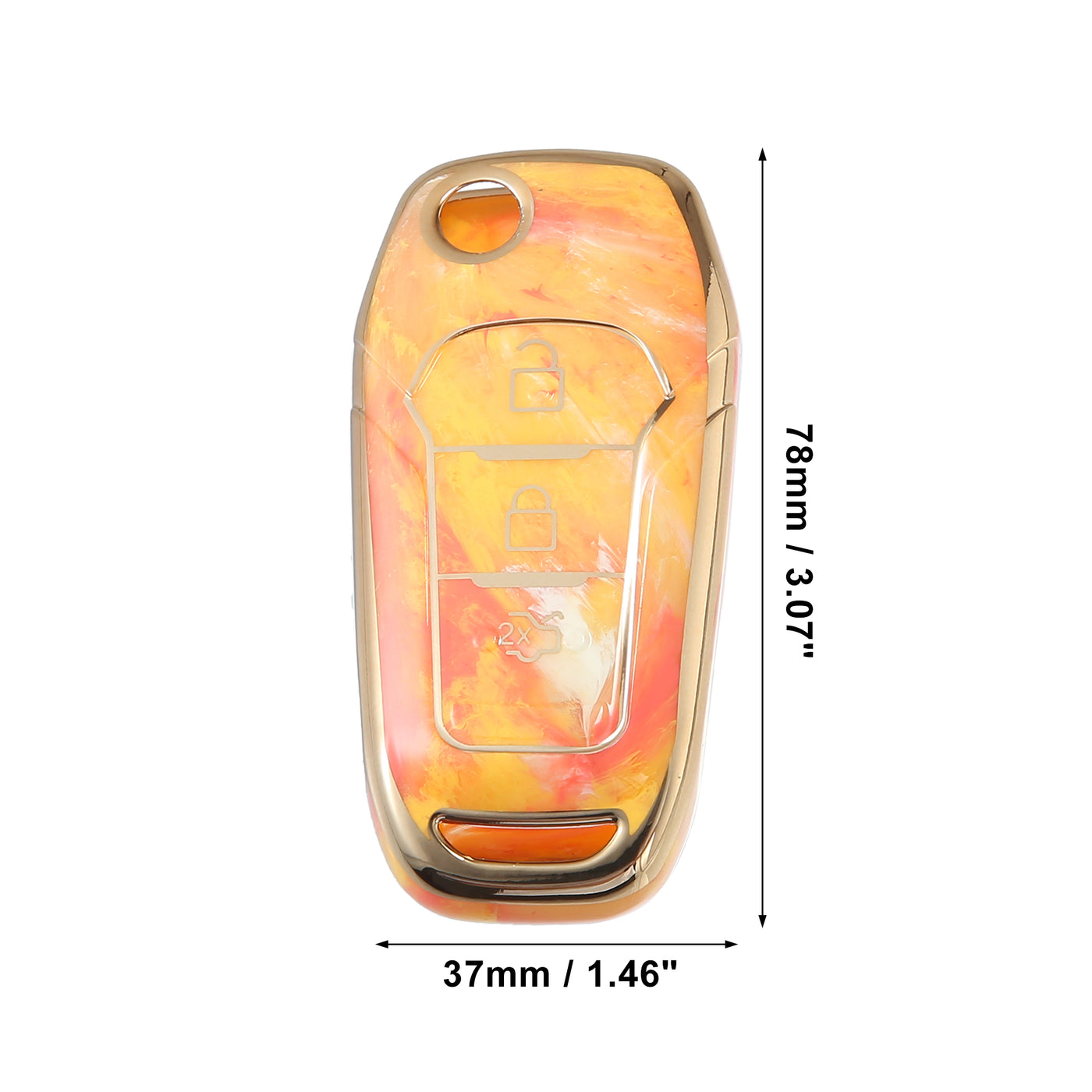 uxcell Uxcell 1pcs Key Fob Remote Control Cover Case 3 Button Full Protection TPU Shell Orange for Ford F150 F250 2015-2018