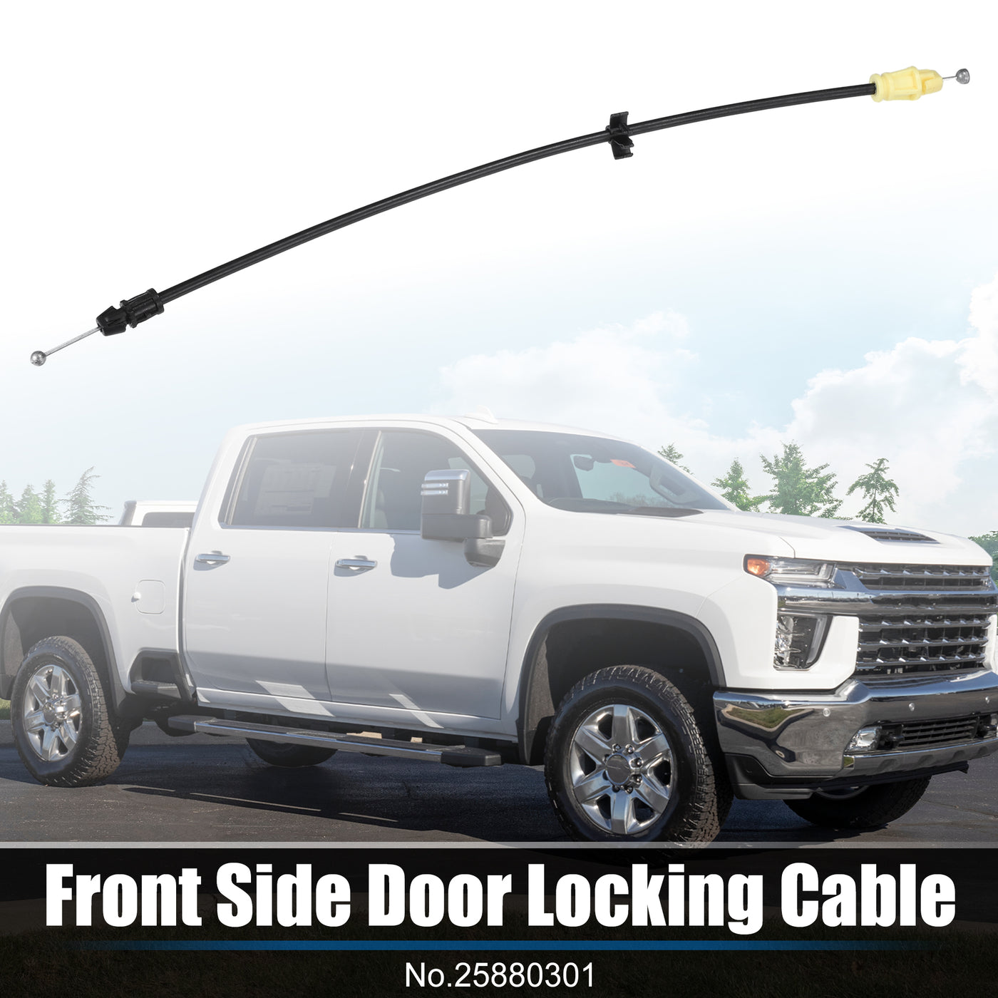 uxcell Uxcell Front Side Door Locking Cable for Chevrolet Silverado for GMC Sierra Door Latch Cable Replace 25880301