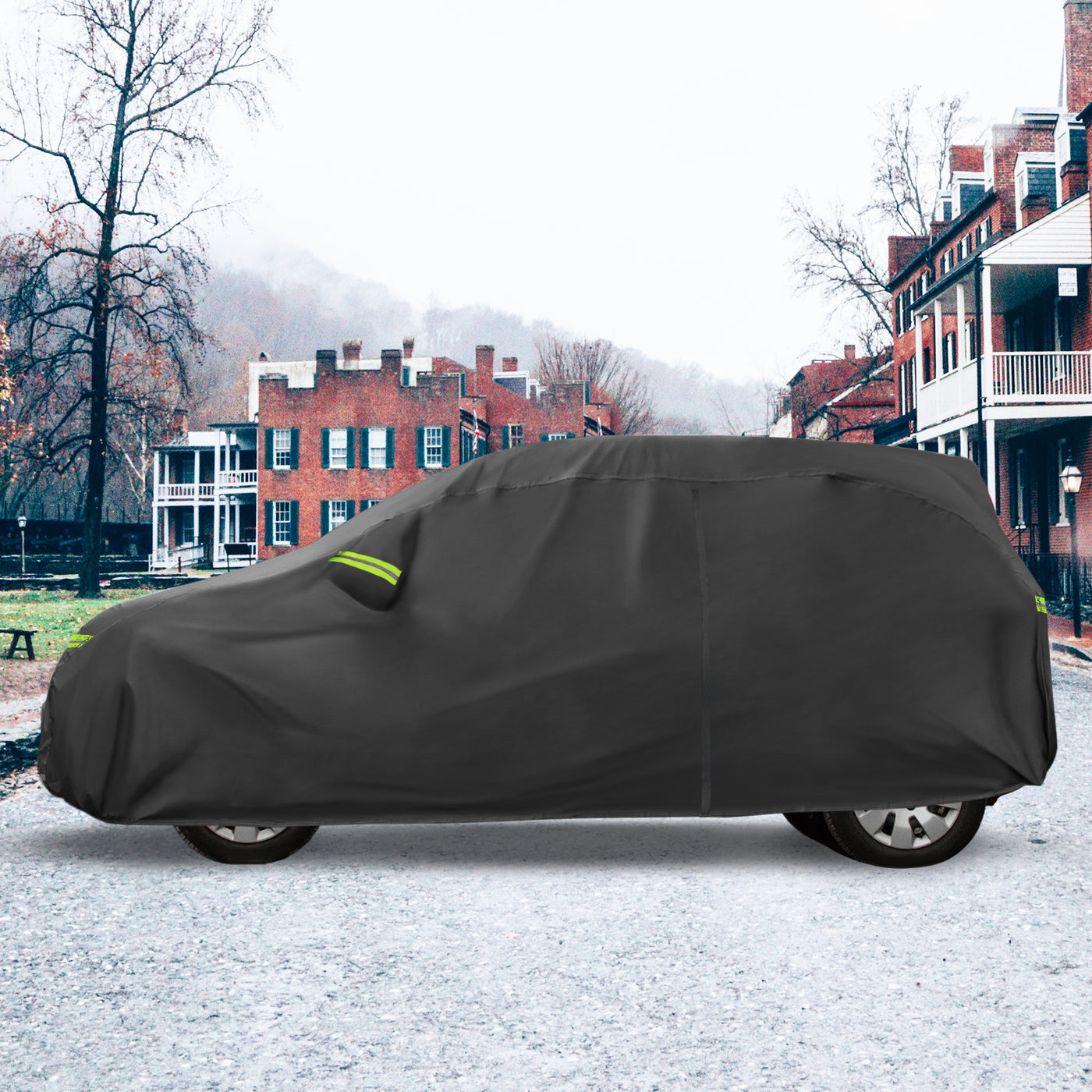 uxcell Uxcell for Fiat Panda 2003-2022 Cover Waterproof Car Cover Outdoor Full Car Cover All Weather Protection Rain Sun Protection with Zipper Black