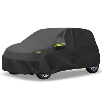 Harfington Uxcell for Fiat Panda 2003-2022 Cover Waterproof Car Cover Outdoor Full Car Cover All Weather Protection Rain Sun Protection with Zipper Black