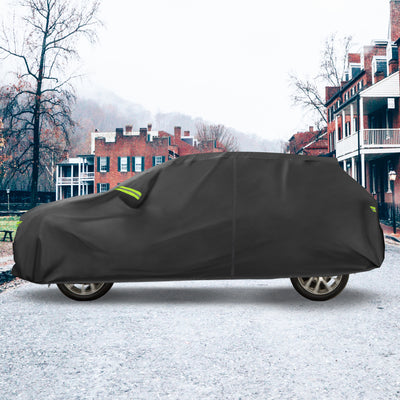 Harfington Uxcell for Fiat 500X 2015-2023 Cover Waterproof Car Cover Outdoor Full Car Cover All Weather Protection Rain Sun Protection with Zipper Black