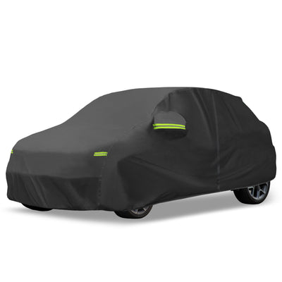 Harfington Uxcell for Fiat 500X 2015-2023 Cover Waterproof Car Cover Outdoor Full Car Cover All Weather Protection Rain Sun Protection with Zipper Black