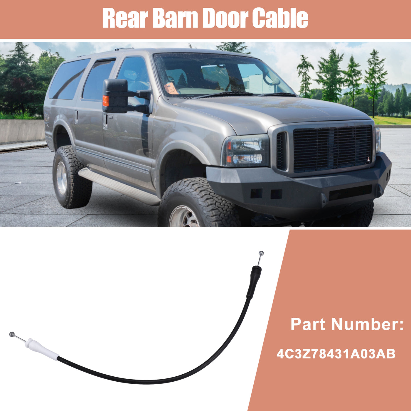 uxcell Uxcell Car Rear Left Barn Door Lock Cable for Ford Excursion 2001-2005 Rear Driver Side Cargo Door lock Cable Rear Barn Door Lock Control Release Cable for Barn Door Latch Handle