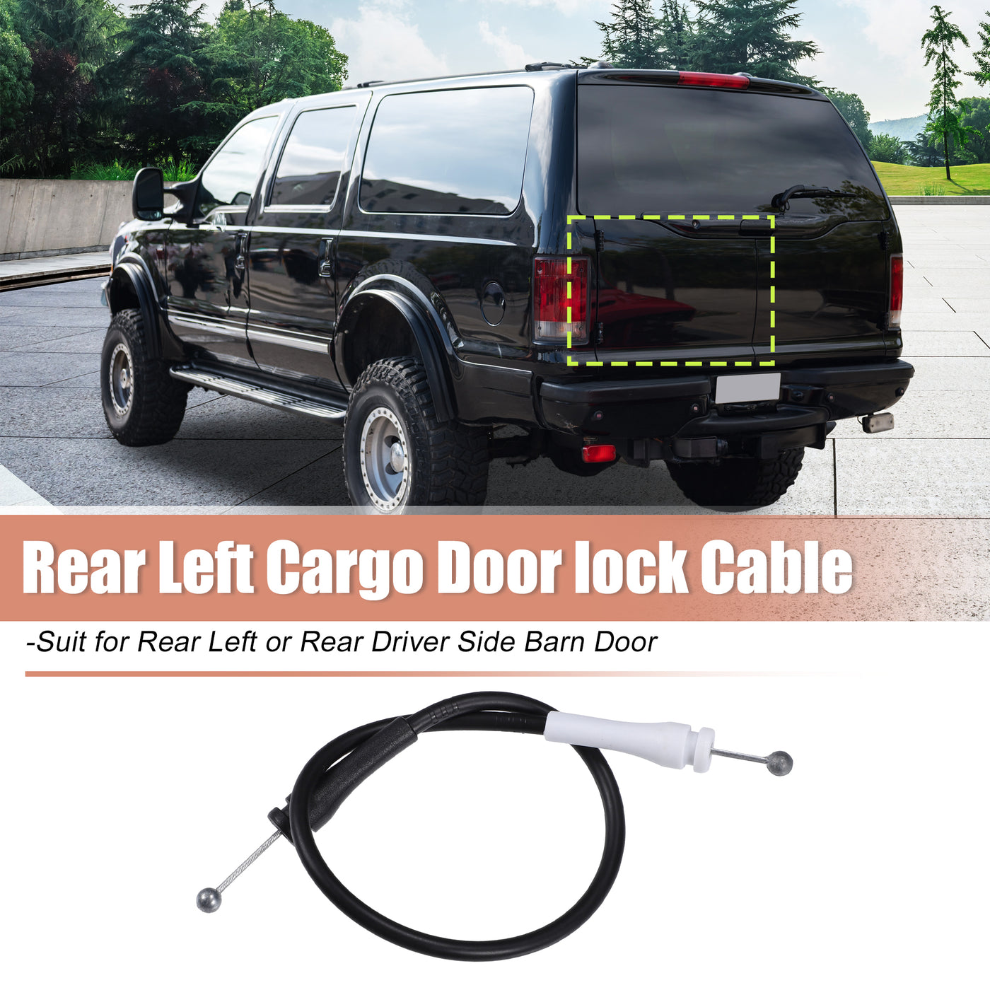 uxcell Uxcell Car Rear Left Barn Door Lock Cable for Ford Excursion 2001-2005 Rear Driver Side Cargo Door lock Cable Rear Barn Door Lock Control Release Cable for Barn Door Latch Handle