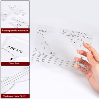 Harfington Free Motion Quilting Template Acrylic Sewing Ruler Templates 170 x 122mm