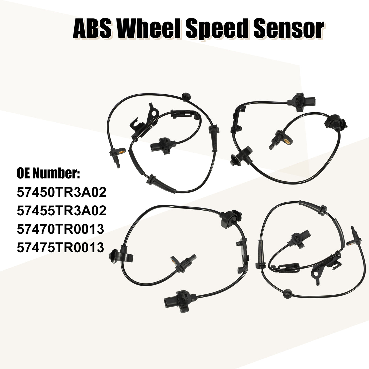 uxcell Uxcell Front & Rear Side ABS Wheel Speed Sensor No.57450TR3A02/57455TR3A02/57470TR0013/57475TR0013 for Honda Civic 2012-2013