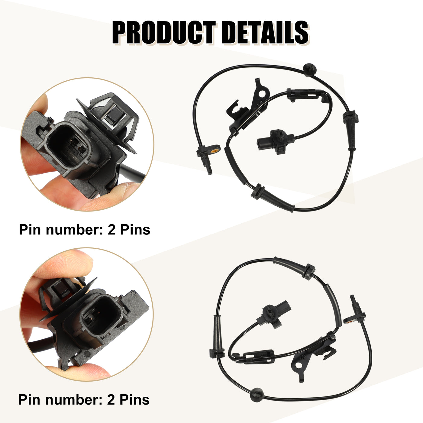 uxcell Uxcell Front & Rear Side ABS Wheel Speed Sensor No.57450TR3A02/57455TR3A02/57470TR0013/57475TR0013 for Honda Civic 2012-2013