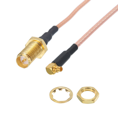 Harfington RG316 Coaxial Cables RP-SMA Female to MMCX Male Right Angle Low Loss Coaxial Cable