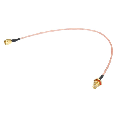 Harfington RG316 Coaxial Cables SMA Male to SMA Female Bulkhead Low Loss Coaxial Cable 1FT Orange 1Pcs