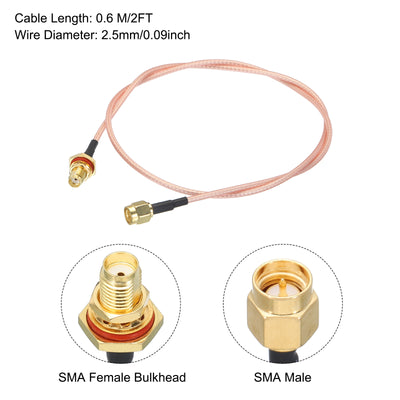 Harfington RG316 Coaxial Cables SMA Male to SMA Female Bulkhead Low Loss Coaxial Cable