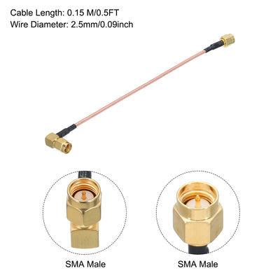 Harfington RG316 Coaxial Cables SMA Male to SMA Male Right Angle Low Loss Coaxial Cable