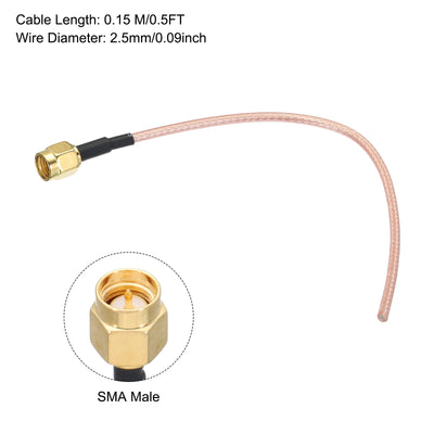 Harfington RG316 Coaxial Cables SMA Male to Bare Wire Low Loss Coaxial Cable