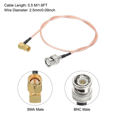 Harfington RG316 Coaxial Cables SMA Male Right Angle to BNC Male Low Loss Coaxial Cable