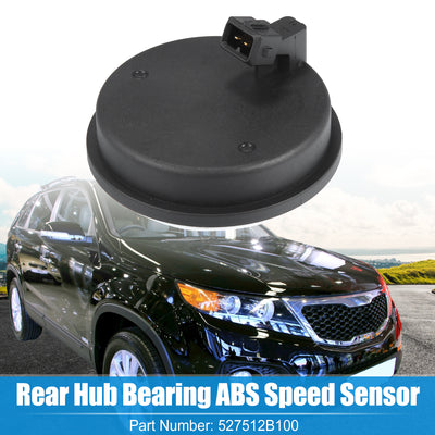 Harfington Uxcell Rear Hub Bearing ABS Speed Sensor for Kia Sorento 2010-2015 No.527512B100 Plastic Metal Black