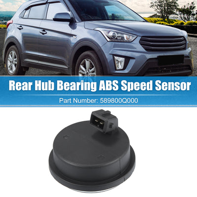 Harfington Uxcell Rear Hub Bearing ABS Speed Sensor for Hyundai Creta Ix25 2015-2021 No.589800Q000 Plastic Metal Black