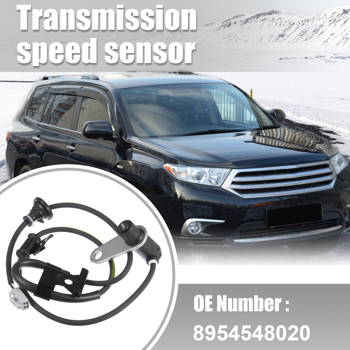 uxcell Uxcell Rear Right Transmission Speed Sensor for Toyota Highlander 3.0L No.8954548020 2 Pins Plastic Metal Black